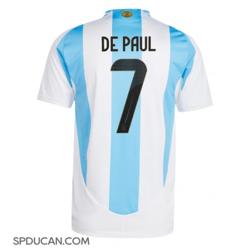 Muški Nogometni Dres Argentina Rodrigo De Paul #7 Domaci Copa America 2024 Kratak Rukav